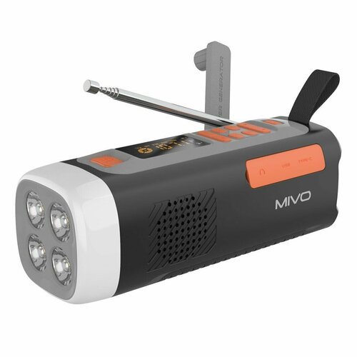 Многофункциональный походный FM радио приемник Mivo MR-001/Черный