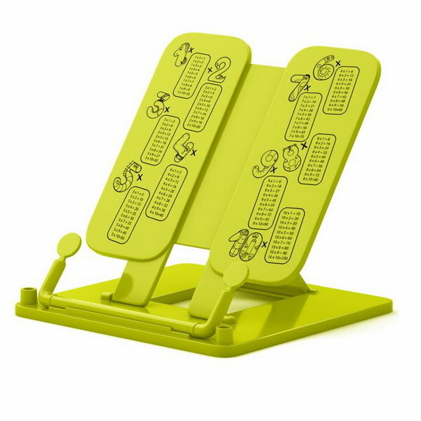 фото Подставка для книг "Neon Solid", с таблицей умножения, желтая