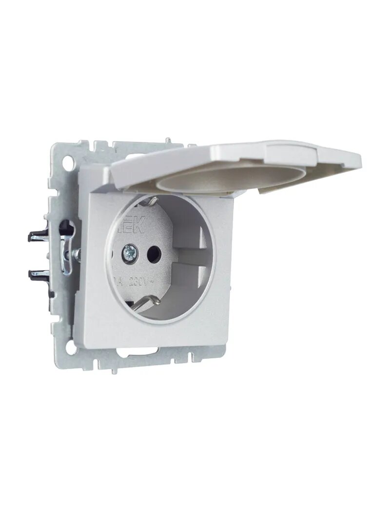 фото Розетка IEK BR-R16-16 BRITE, 16 А, с защитной шторкой, с заземлением