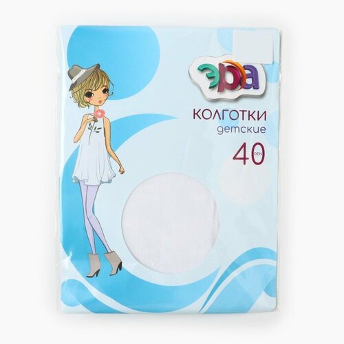 Колготки ЭРА, 40 den, размер 12-13 лет, белый