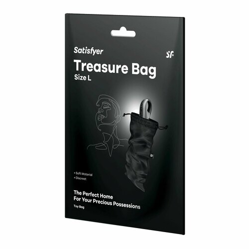 Черный мешочек для хранения игрушек Treasure Bag L (Цвет: черный) мини вибратор satisfyer white temptation белый ee73 527 1118