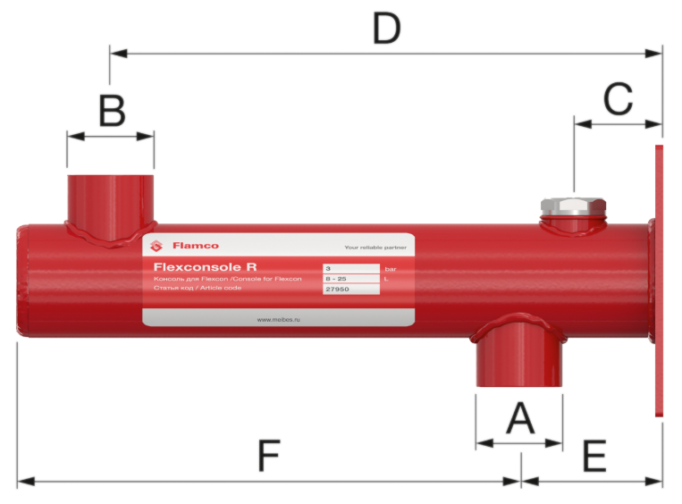 Консоль настенного монтажа Flamco Flexconsole R 3/4х3/4 для 8-25л