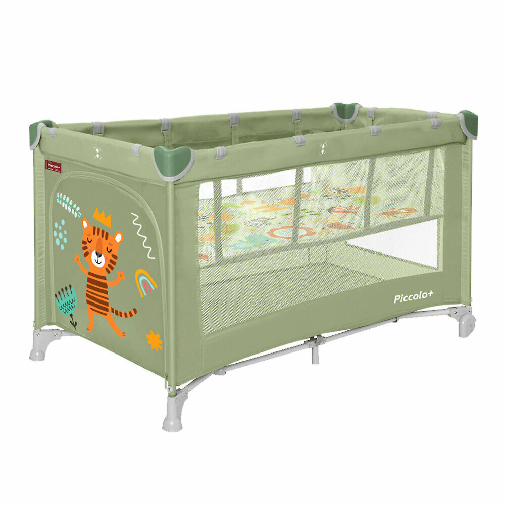 Детский манеж Carrello Piccolo Plus, цвет Cameo Green (Тигрёнок), артикул CRL-11605