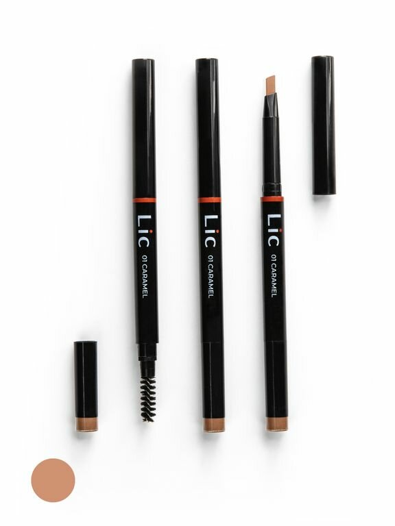 LIC Карандаш механический для бровей с треугольным грифелем 01 /Mechanical eyebrow pencil Caramel 12 гр - фото №6