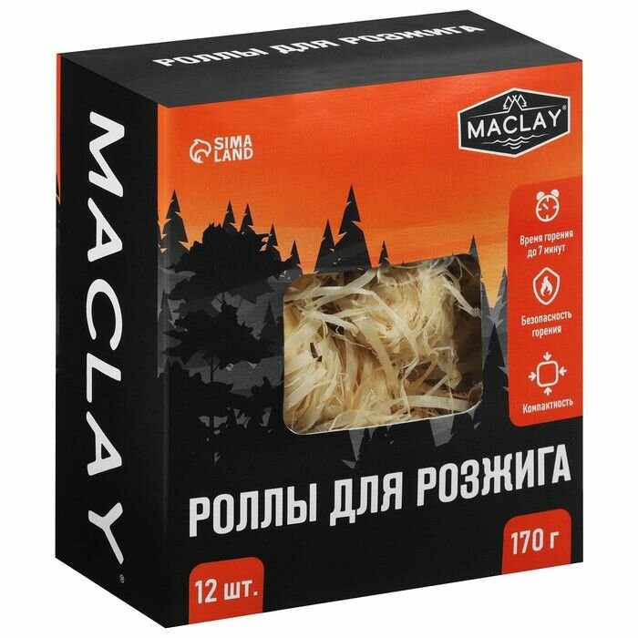 Роллы для розжига Maclay - 12 шт.