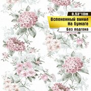 Обои вспененный винил на бумаге, Саратовская обойная фабрика, "Гортензия" арт. 138-04, 0,53*10м.