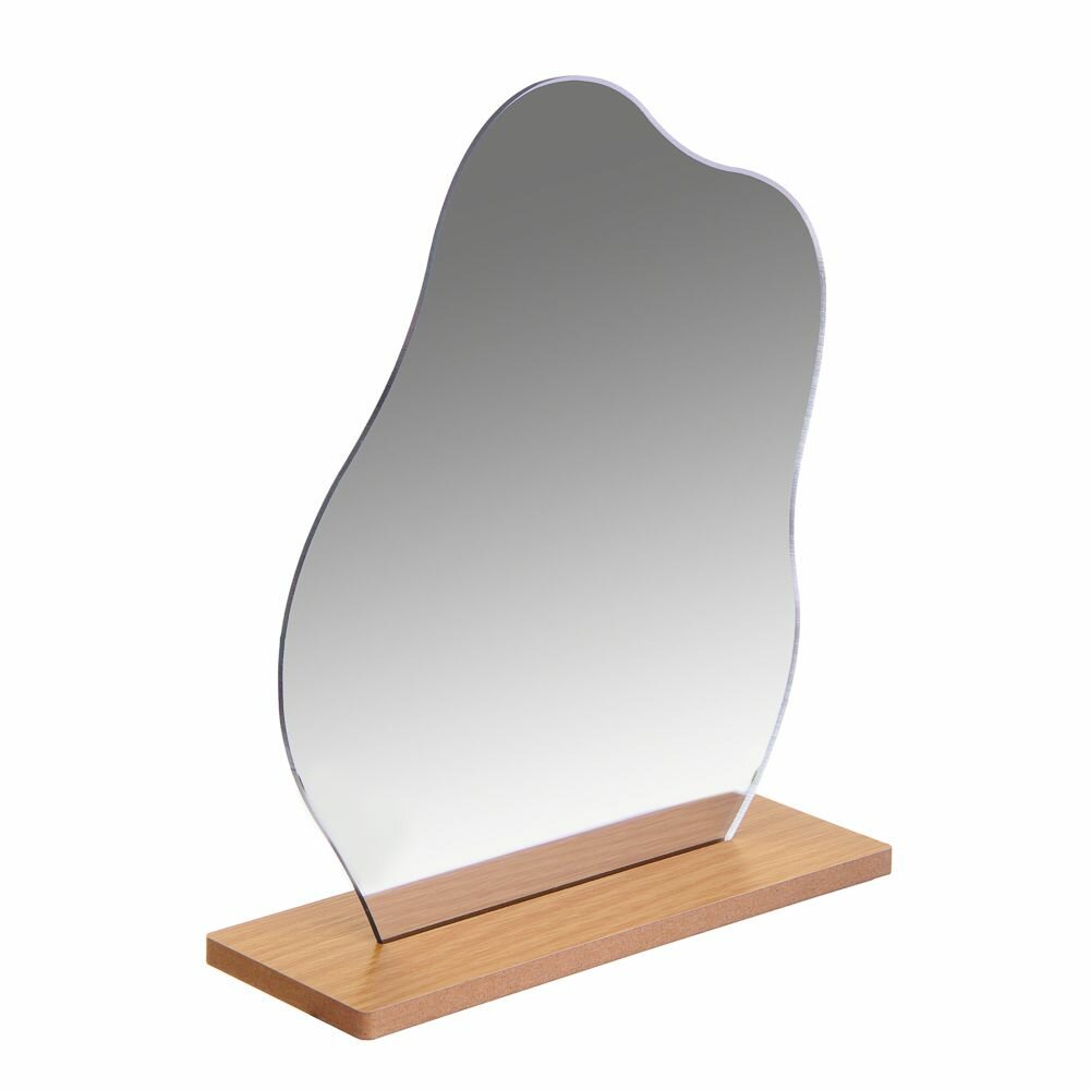 фото Зеркало настольное, МДФ, пластик, 23,6x19,5x7 см