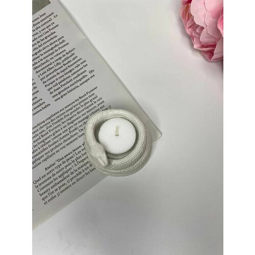 Подсвечник Мудрая Змея из гипса белая