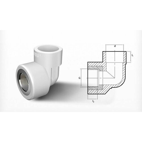 Угольник D25x3/4 c внутреной резбой Firat