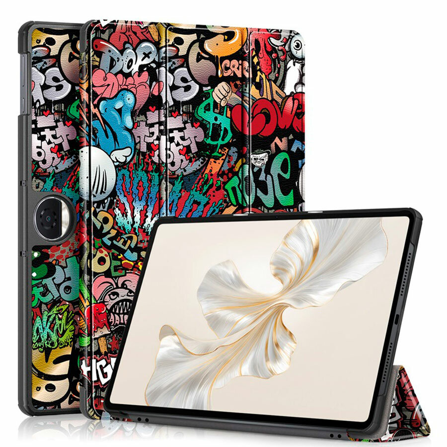 Чехол для планшета HONOR Pad 9 (12.1 дюйма HEY2-W09) с магнитом и красивым рисунком (Сонный кот)