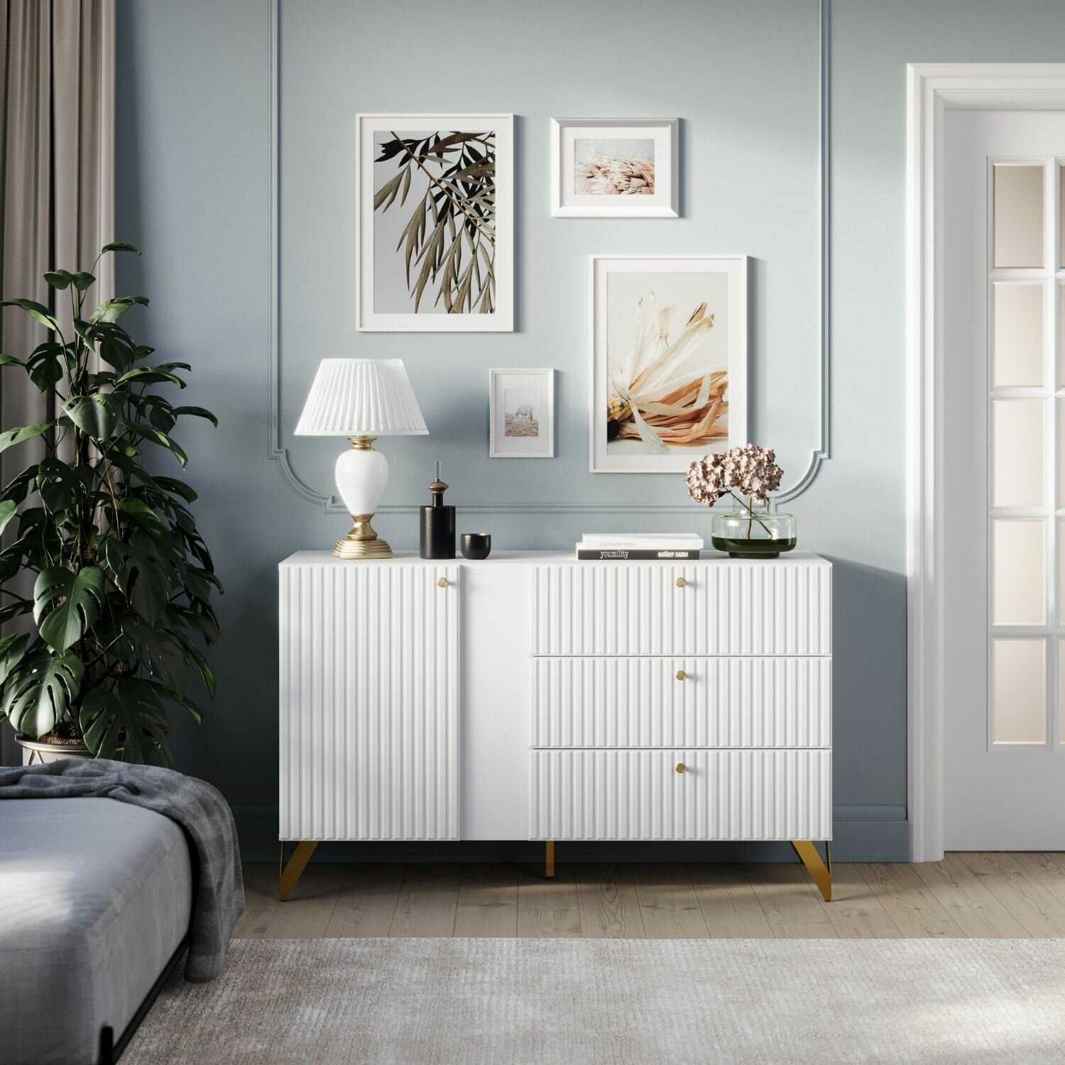 фото НК мебель комод RENO КД-3 138х42.6x84 см Белый