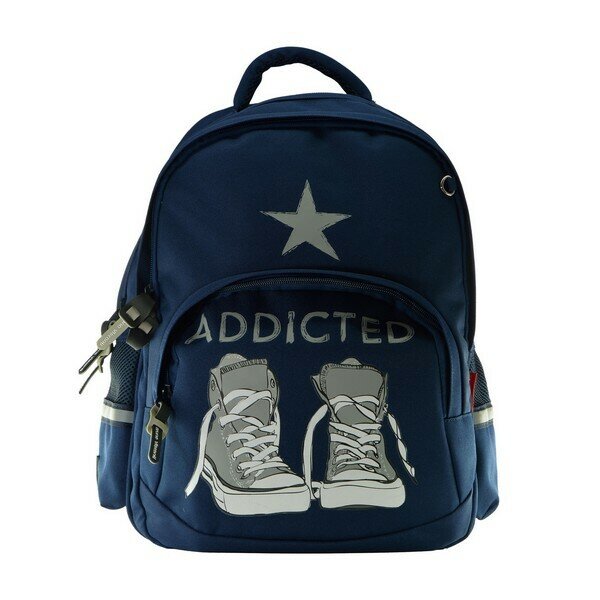 Рюкзак школьный для мальчиков ранец портфель сумка BrunoVisconti кеды серые, 2отд, синий