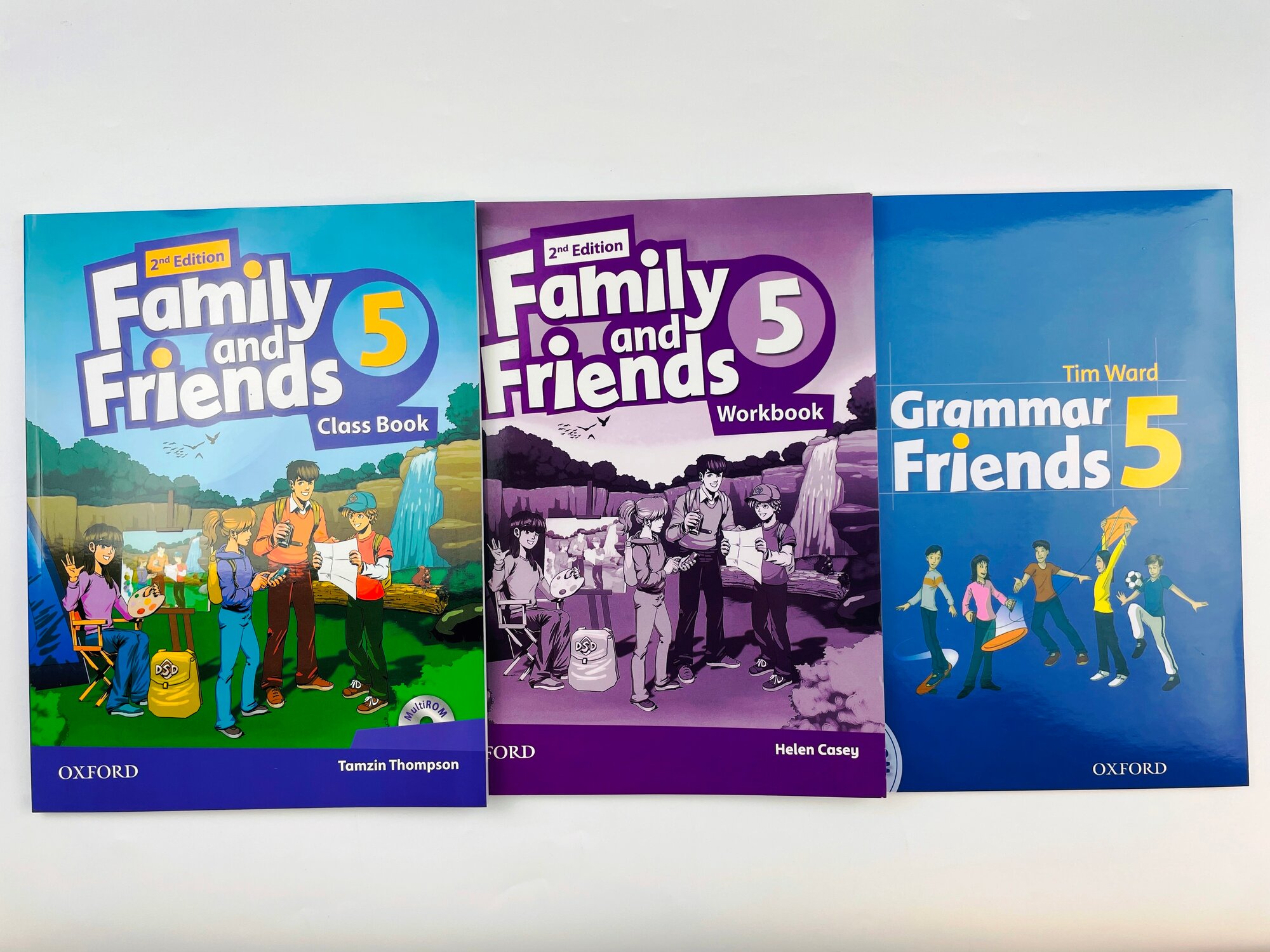 Family and Friends 5 Class Book with Multi ROM + Workbook 2nd Edition + Grammar friends 5 / Family and Friends level 5 / Tamzin Thompson / Oxford / Изучение английского языка для учеников уровень А2 / комплект