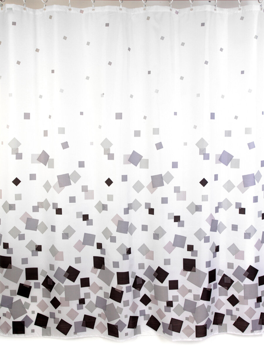 фото Штора для ванн Zalel тканевая с кольцами высота 2м ширина 1,8м Mazayik