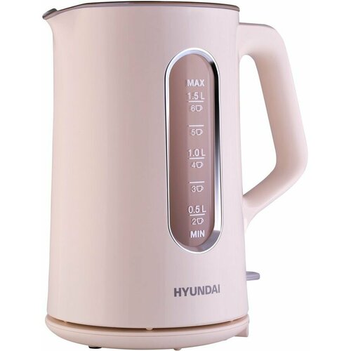 Чайник электрический Hyundai HYK-G8888 1700Вт кремовый и прозрачный 321000₽