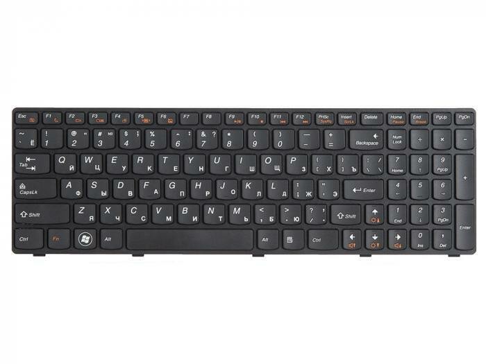 Keyboard / Клавиатура для ноутбука Lenovo IdeaPad G580 G585 Z580 Z580A Z585 Z780 черная с рамкой гор. Enter ZeepDeep