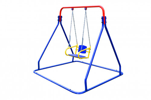 фото Качели дачные Пионер Малыш цепные со спинкой