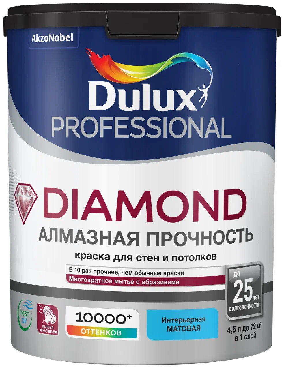 Краска Dulux Professional Diamond Matt матовая BW белая 4,5л