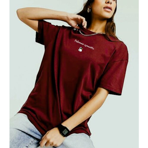 фото Футболка be different, размер xl, бордовый
