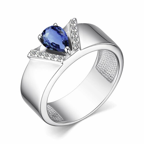 Кольцо MINERAL NATION, серебро, 925 проба, сапфир, размер 16.5