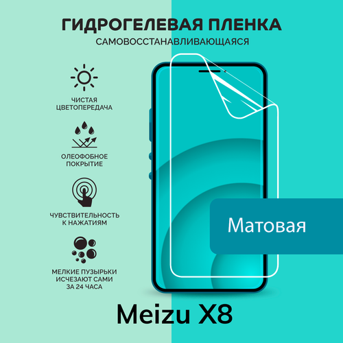 Гидрогелевая защитная плёнка для Meizu X8 / матовая плёнка гидрогелевая самовосстанавливающаяся противоударная защитная плёнка для meizu 18x матовая