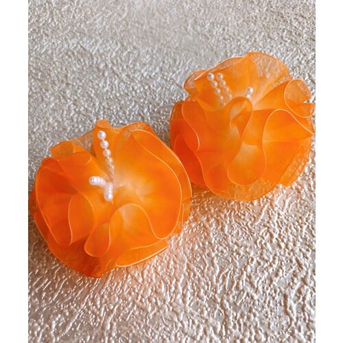 Банты для девочек Шарики Весёлое Лето на резинках (оранжевые)