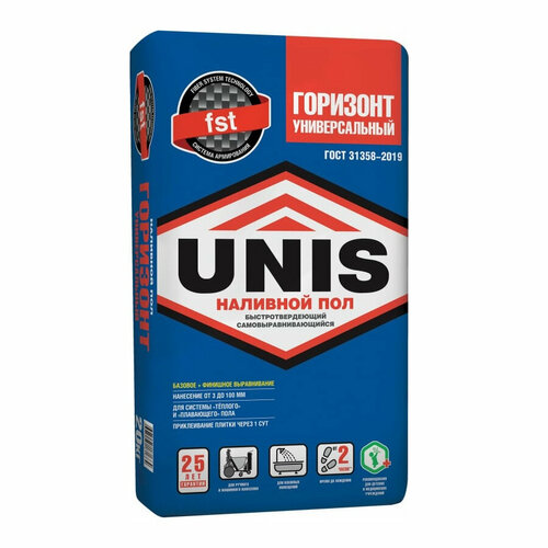 Наливной пол Юнис Горизонт универсальный 20 кг 2 шт 728₽