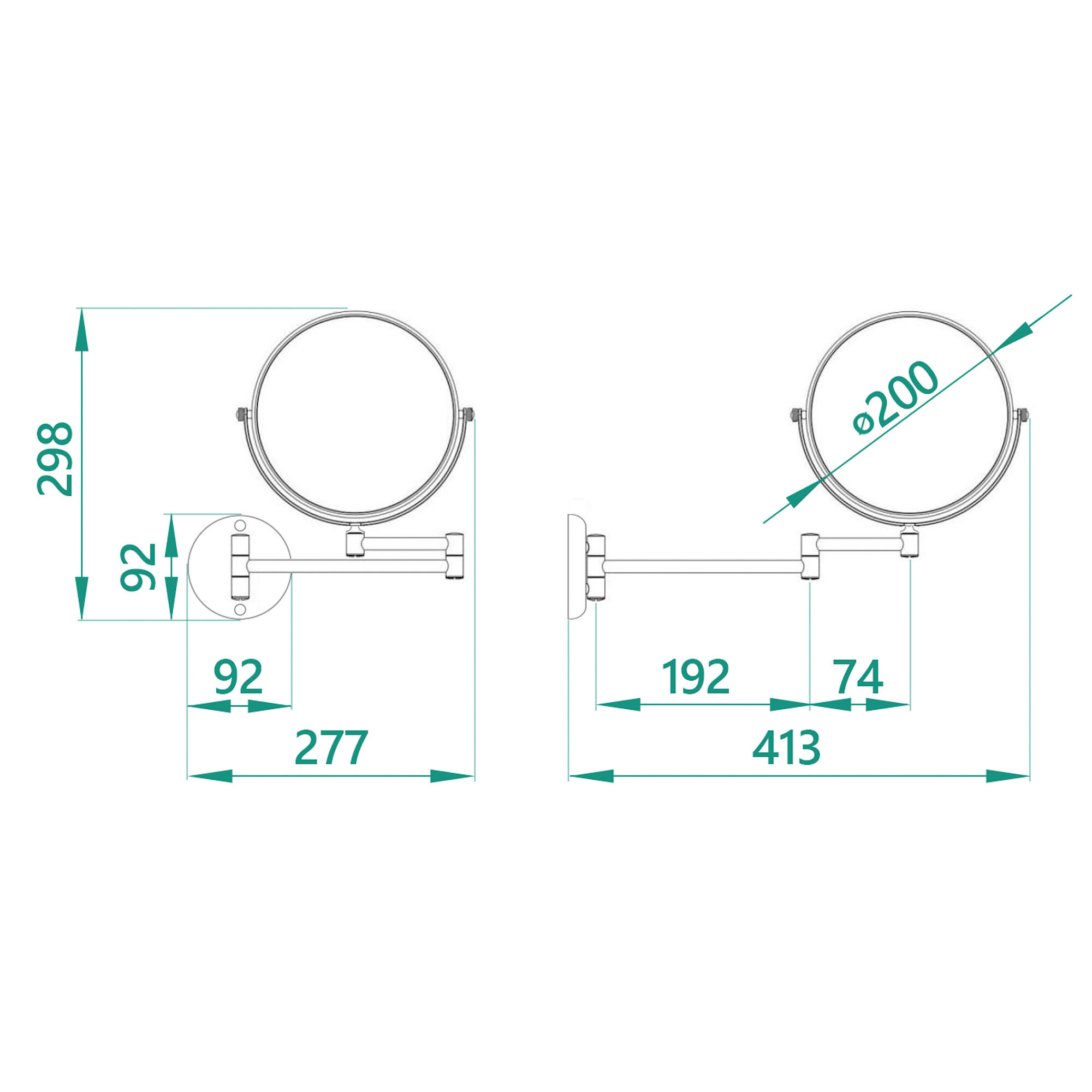 Настенное косметическое зеркало с увеличением 1X/5X LaiM 20302 (bronze)