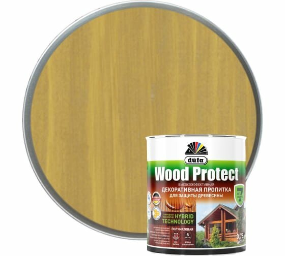 Пропитка Dufa Wood Protect 0.75л Дуб для Защиты Древесины с Воском / Дюфа Вуд Протект.