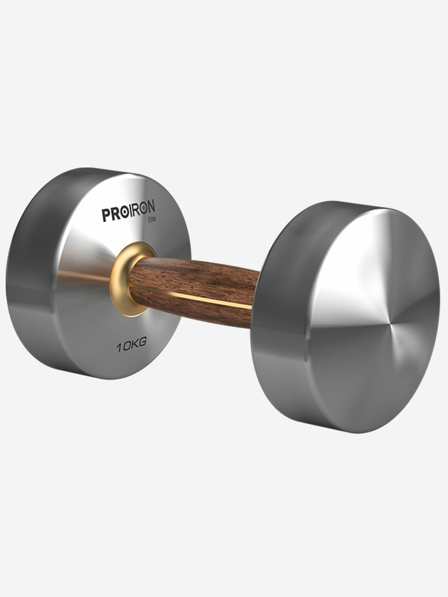 Гантель 10 кг, 1 шт, PROIRON, из нержавеющей стали и орехового дерева