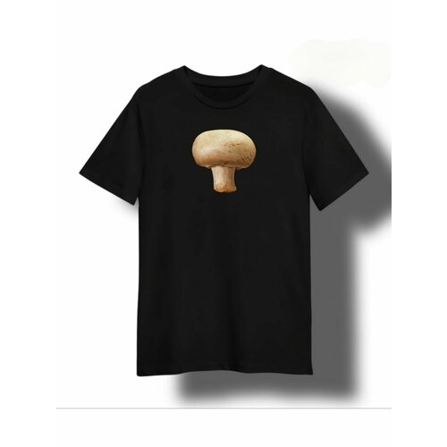 Футболка гриб, размер S, черный мужская футболка волшебный гриб s черный