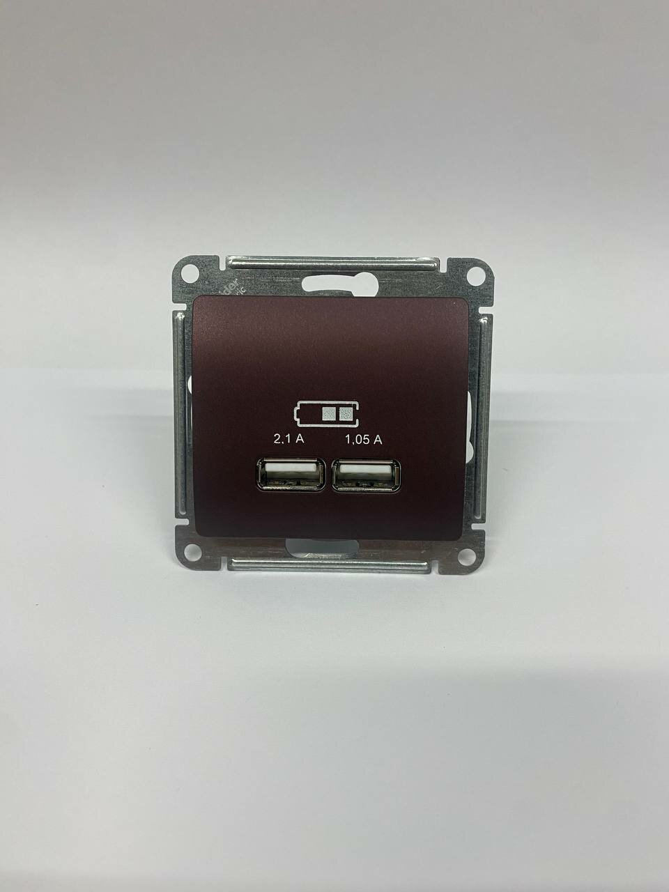Glossa GSL001133 Розетка USB (2xUSB, под рамку, скрытая установка, баклажан) Schneider Electric - фото №3