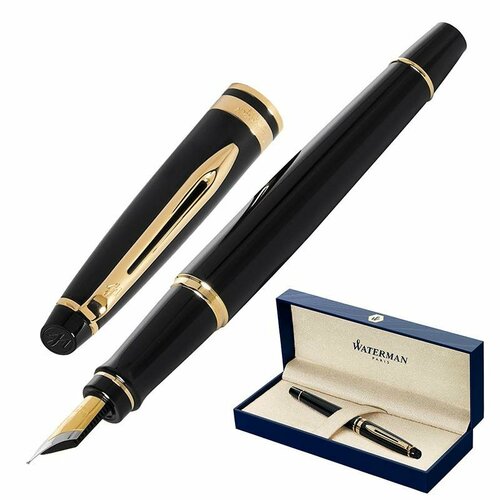 Ручка перьевая WATERMAN EXPERT S0951640 черн. корп, син чернила 0,5мм Франц