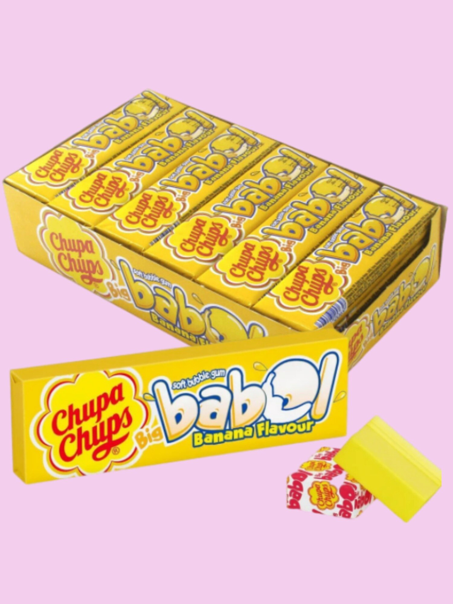 Жевательная резинка Chupa Chups Big Babol со вкусом банана, 24 шт. в уп.