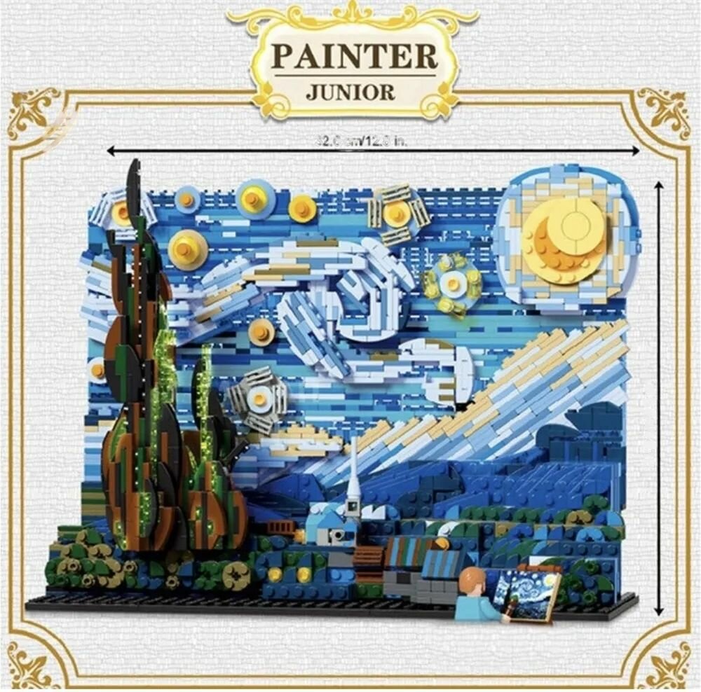 Конструктор Картина Ван Гога Звездная Ночь, 1820 дет / 21333