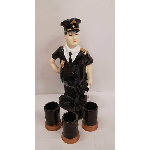 Подарочный набор Гаишник ДПС Штоф для вина3 рюмки 30х14х9см керамика 1877 3450₽