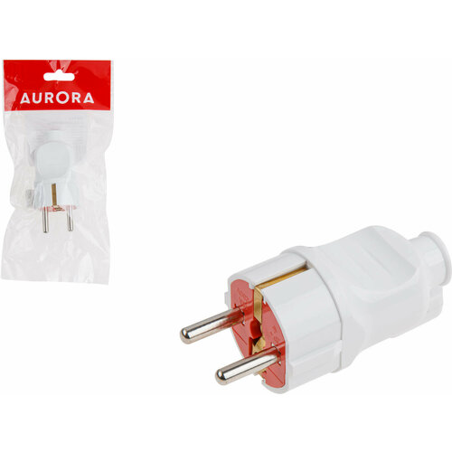 Вилка электрическая с заземлением 16А 250В AURORA STARTUL белая A100-007 553₽