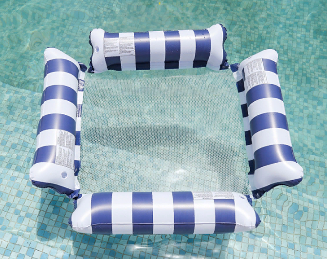 Матрас (гамак) надувной для плавания с сеткой, синий 112*66 см
