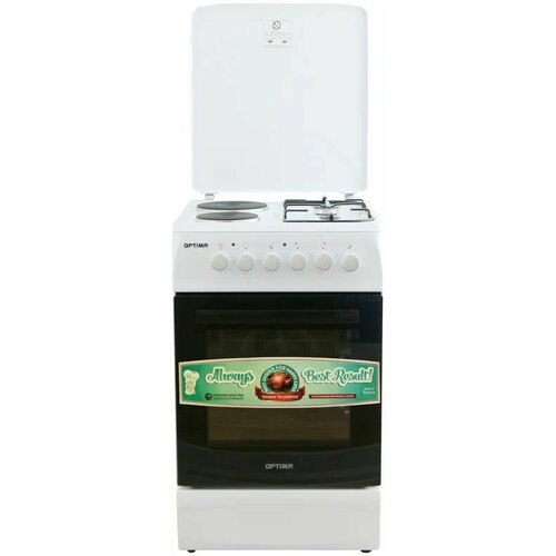Плита газоэлектрическая OPTIMA CS-5621 белый 2 газ2 эл 50х60 см 2110000₽