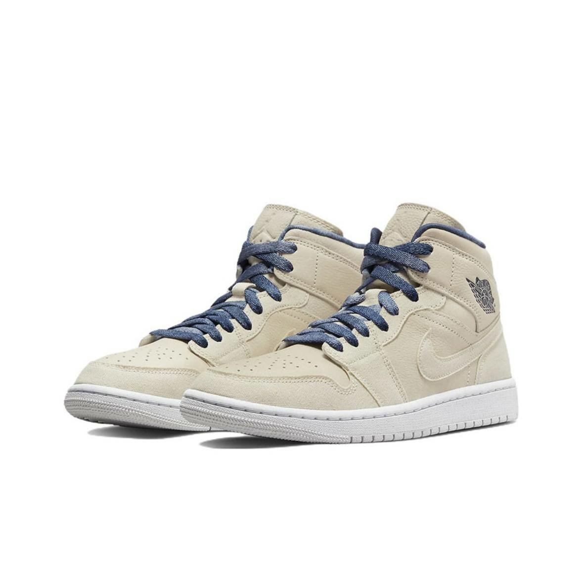 Кроссовки NIKE Air Jordan 1 Mid SE, размер 38 EU, белый, бежевый