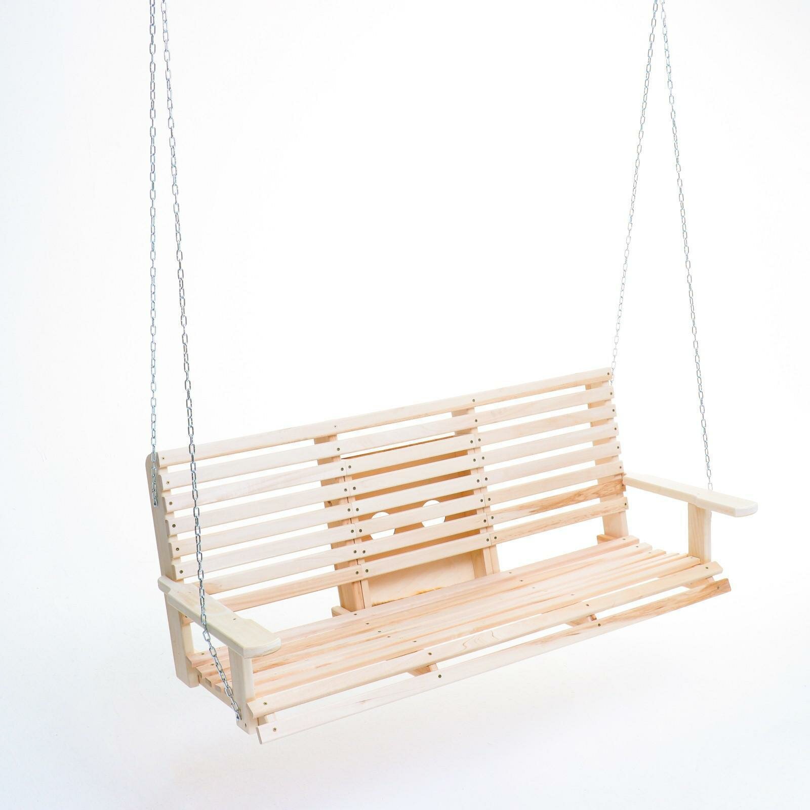 фото Скамейка-качель двухместная с выдвижным подлокотником подвесная