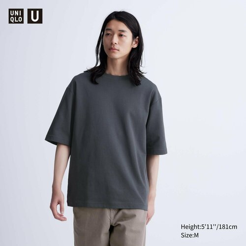 фото Футболка uniqlo, размер l, серый