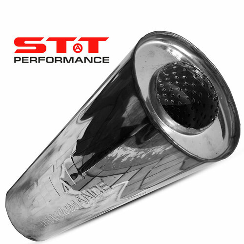 Глушитель 63мм универсальный прямоточный 500мм STT Perfomance (нержавейка, овальный)