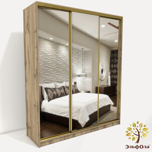 Изображение товара Шкаф-купе ЭльфОла "Элеганс" трехстворчатый 175х60х220 см, дуб