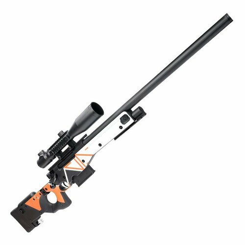 Гидробольная Орбиз винтовка AWM/AWP Азимов, Орибиган стреляет водяными мягкими гелевыми пулями электрический, Белый/оранжевый