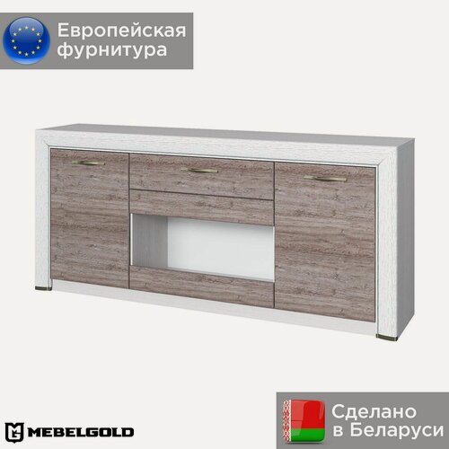 Изображение товара Оливия / Olivia Тв тумба в гостиную, спальню, под телевизор, белорусская, деревянная, RTV1V2D1S МебельГолд