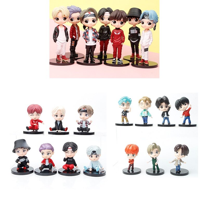 7 шт. Мини-фигурки BTS BT21 Tiny Tan — очаровательные и прочные коллекционные ПВХ-фигурки для фанатов<｜end▁of▁sentence｜> — фото 1