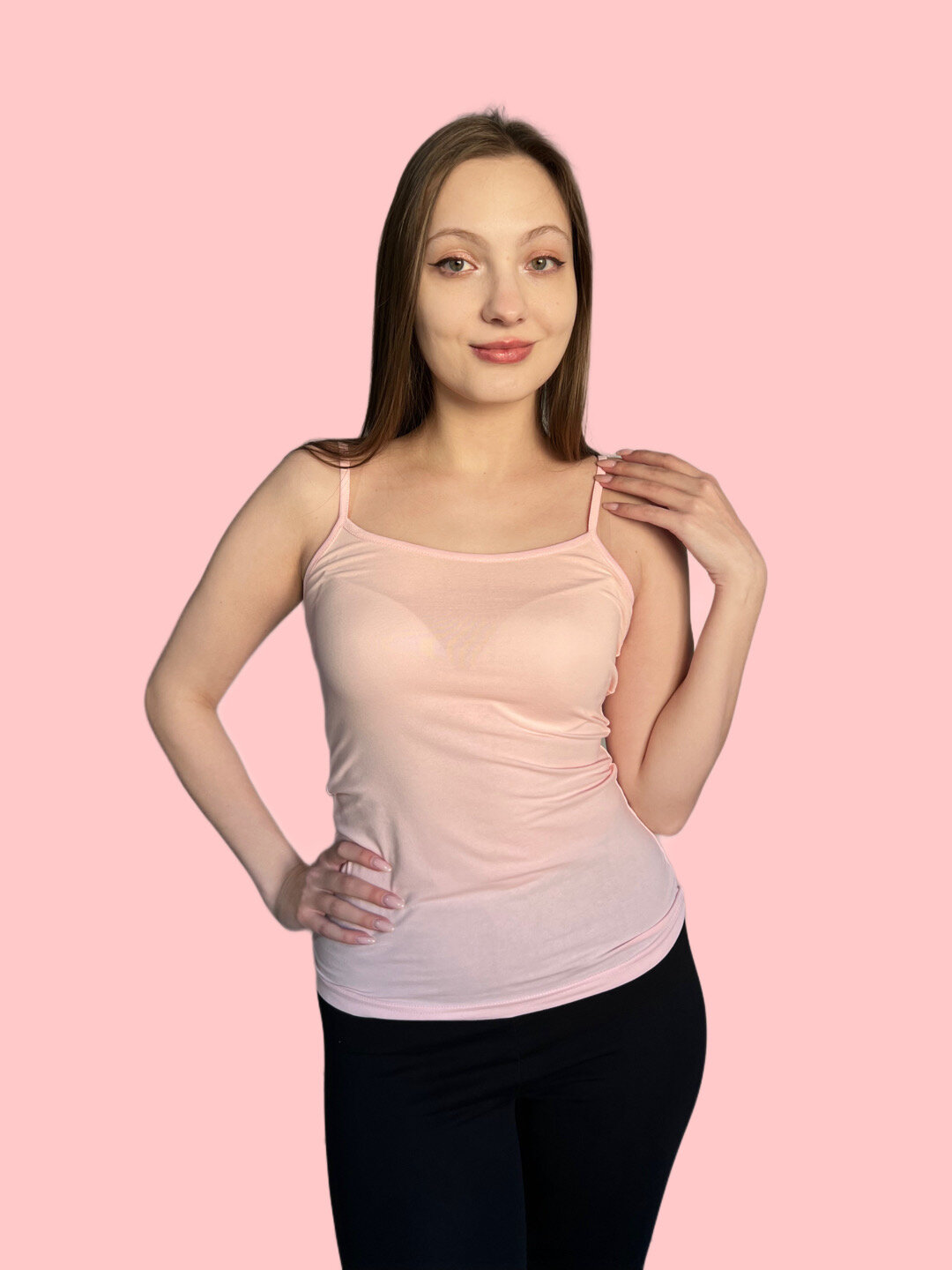 Майка, 1 шт., размер L-XL, розовая