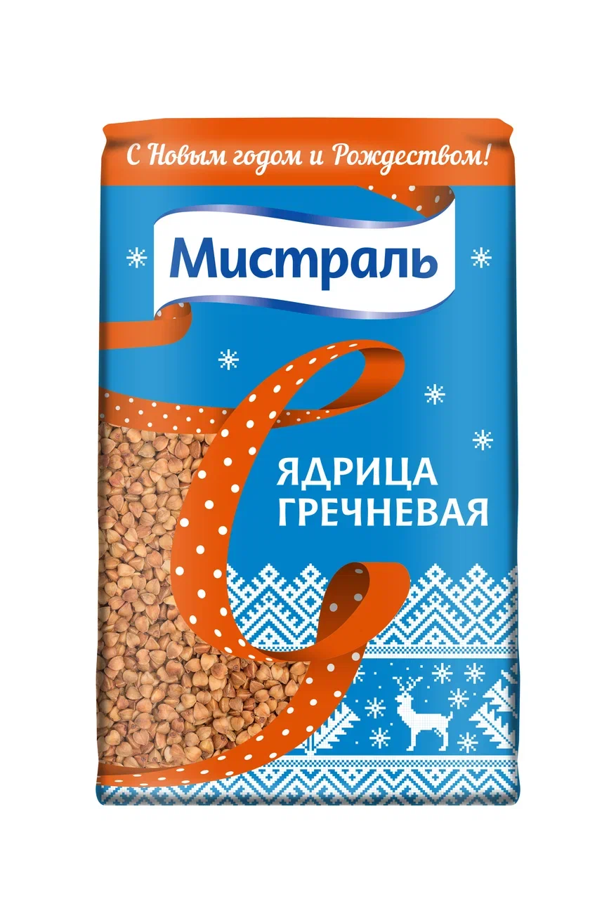 Гречневая крупа Мистраль ядрица, пакет, 900 г