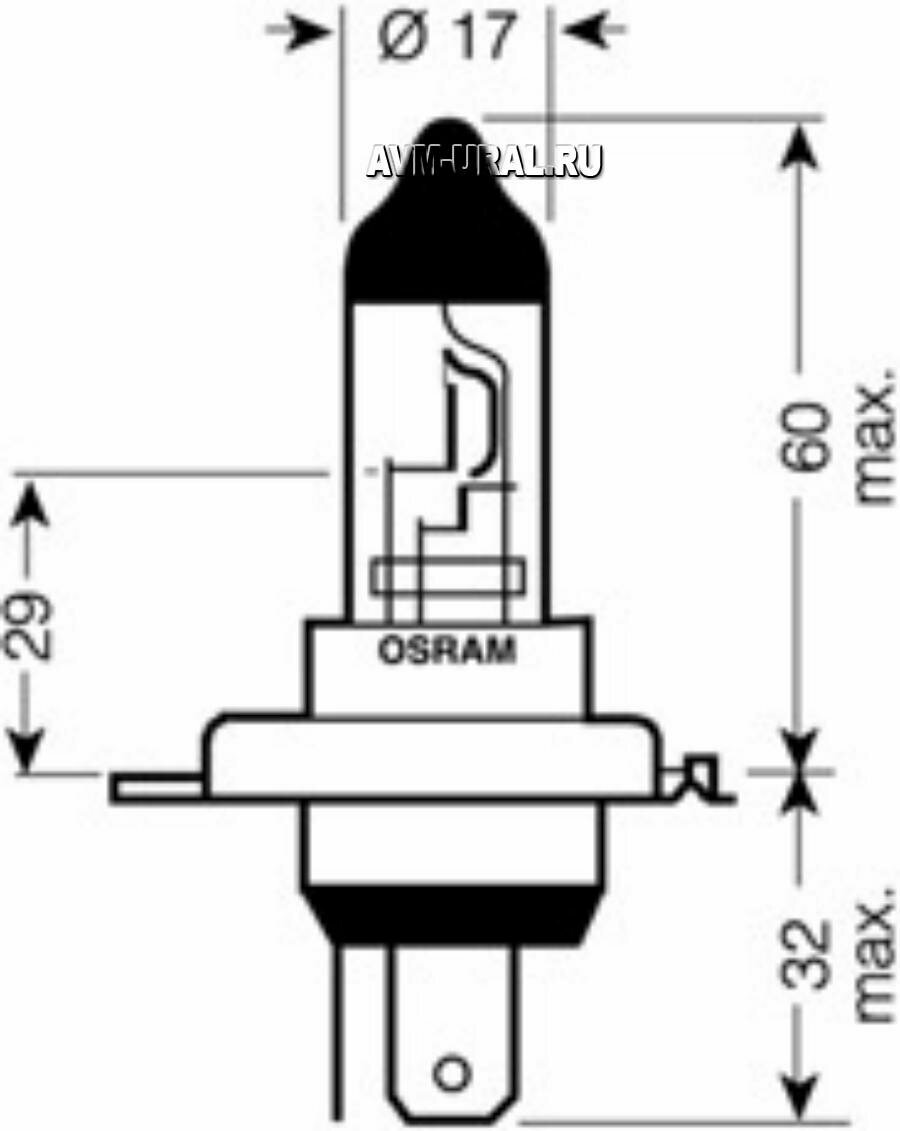 OSRAM H4 24V- 75/70W (P43t) (вибростойкая+увелич.срок службы) Truckstar Pro 2шт - фото №4